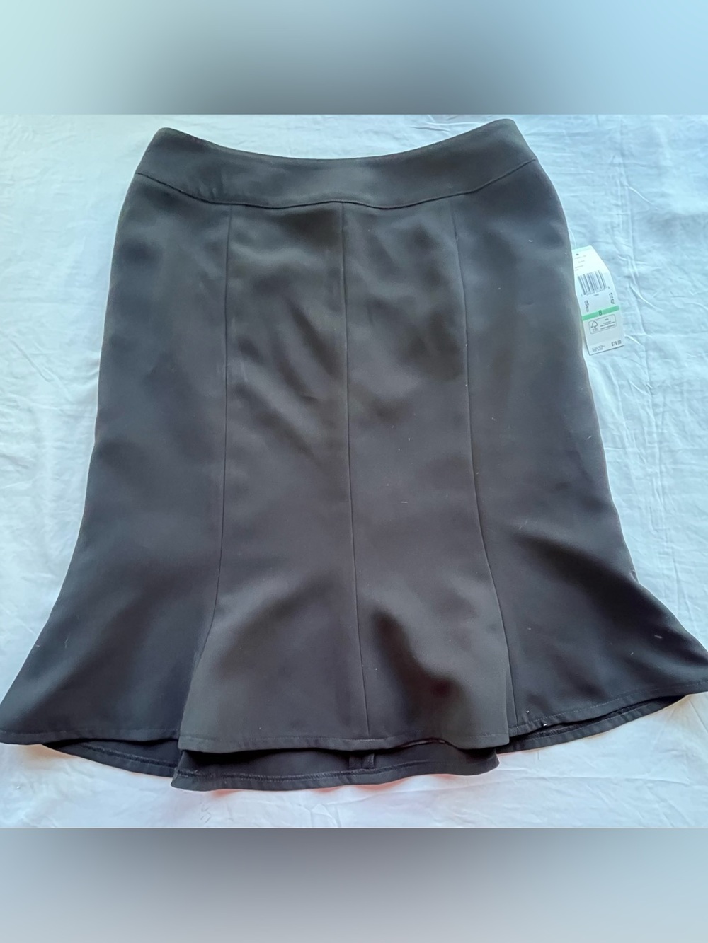 Kasper Separates Black A Line Ruffle Pleated Above Knee Skirt Womens 8 New